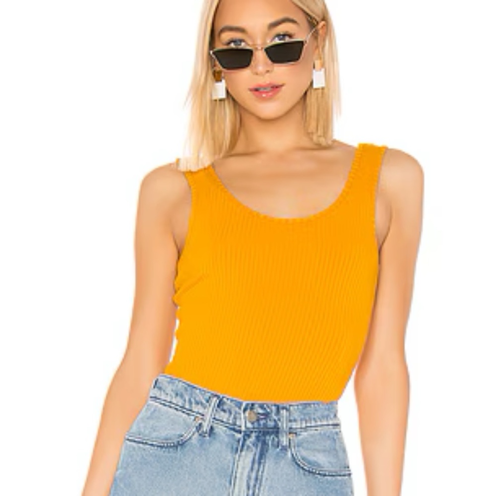 House of Harlow 1960 Bright Yellow Stretch Tank Top
